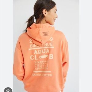 Scotch and Soda Orange Graphic Hoodie Medium